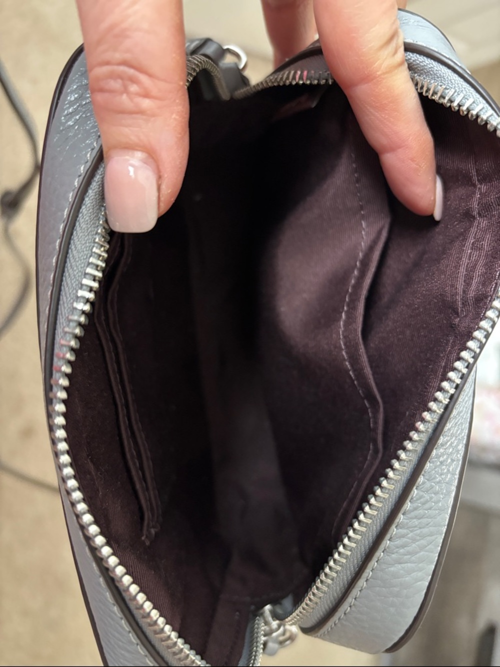 Coach mini camera bag Pebble Leather Crossbody Bag in Gray - Picture 4 of 5